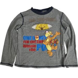 Disney Winnie the Pooh & Tigger - Kids Long Sleeve Gray Shirt - Size 6